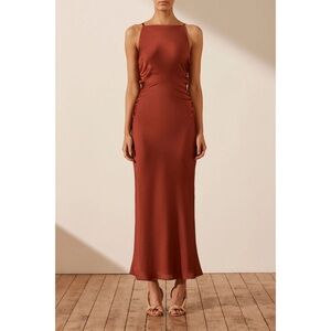 Shona Joy Rust Midi Dress